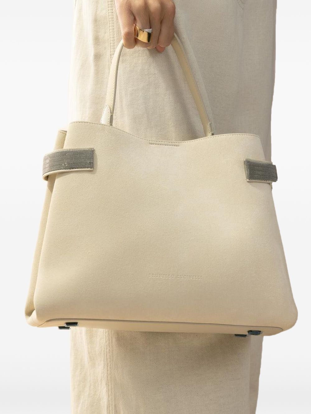 Brunello Cucinelli Women Suede Leather Tote Bag