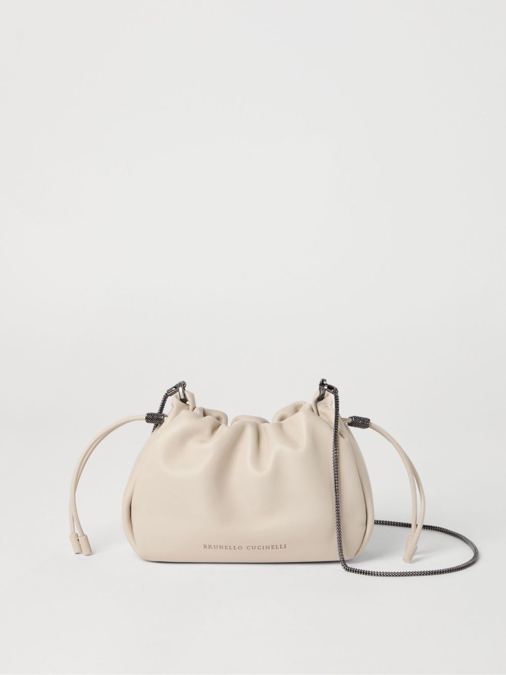 Brunello Cucinelli Women Mellow Mini Leather Bucket Bag