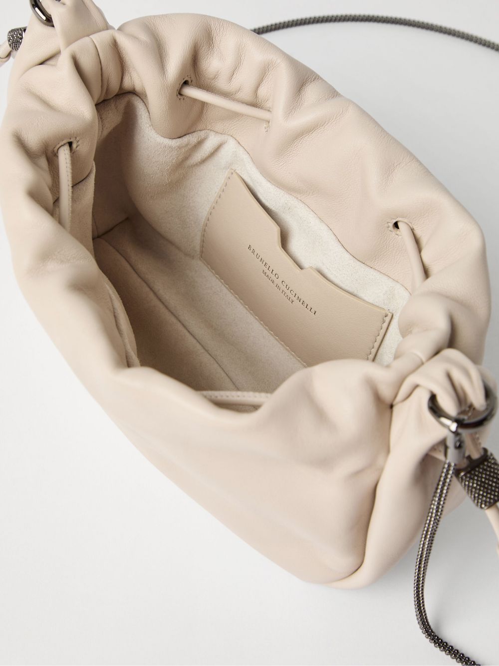 Brunello Cucinelli Women Mellow Mini Leather Bucket Bag