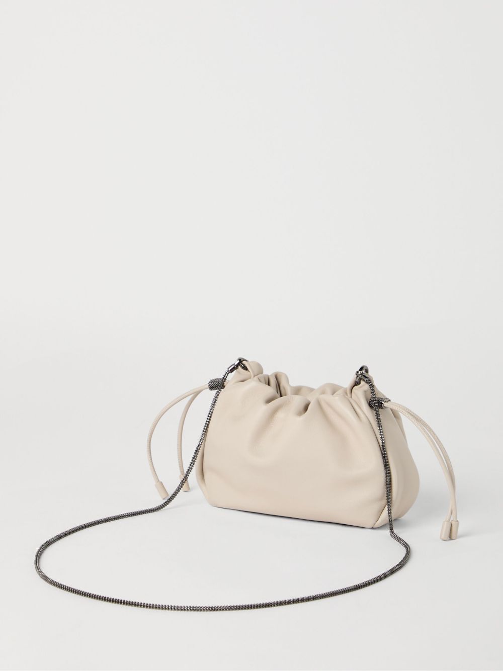Brunello Cucinelli Women Mellow Mini Leather Bucket Bag