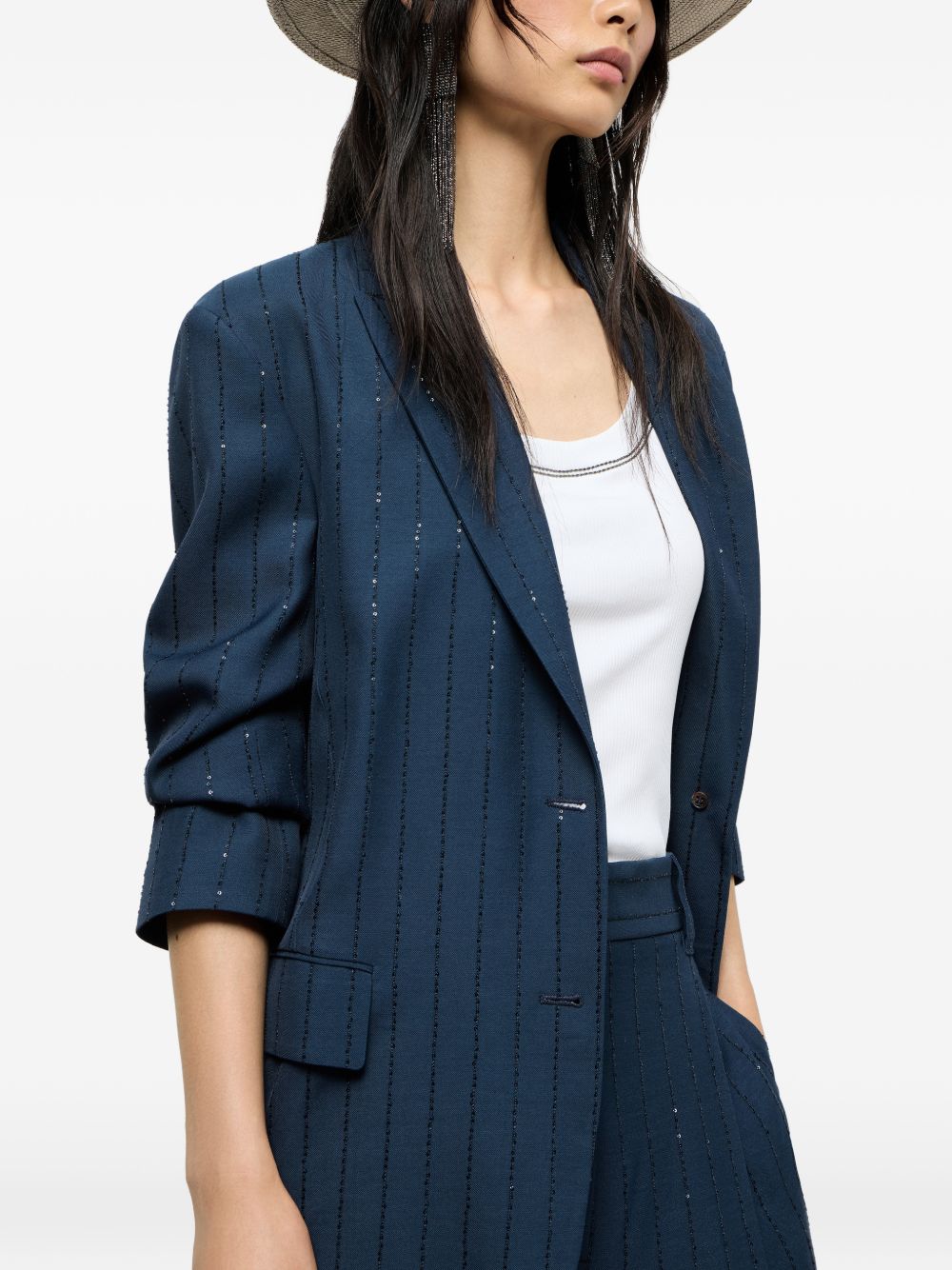 Brunello Cucinelli Women Belted Single-Breasted Jacket