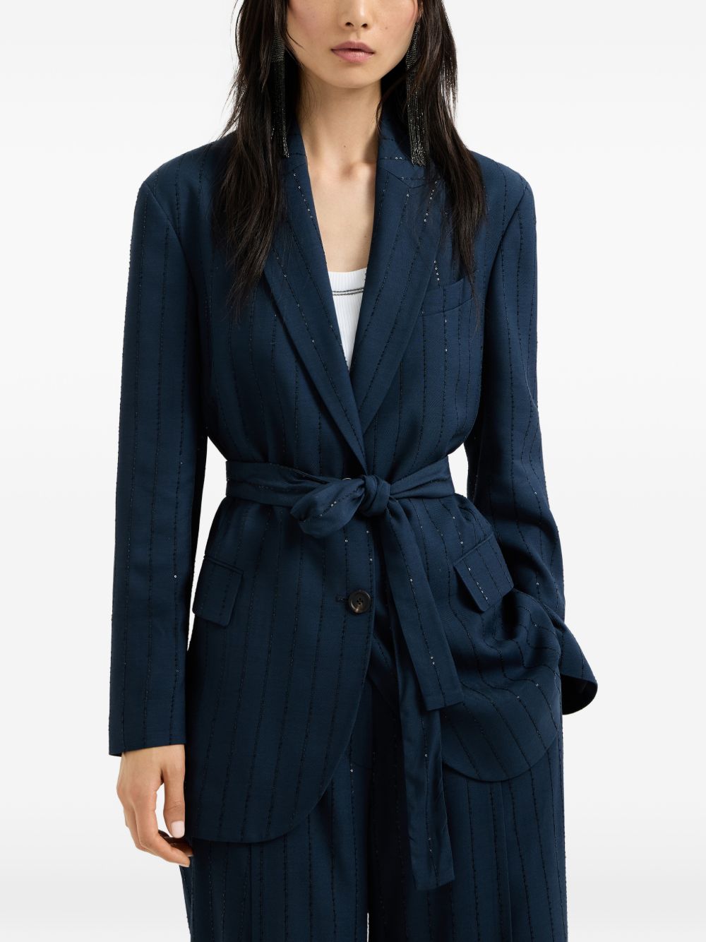 Brunello Cucinelli Women Belted Single-Breasted Jacket