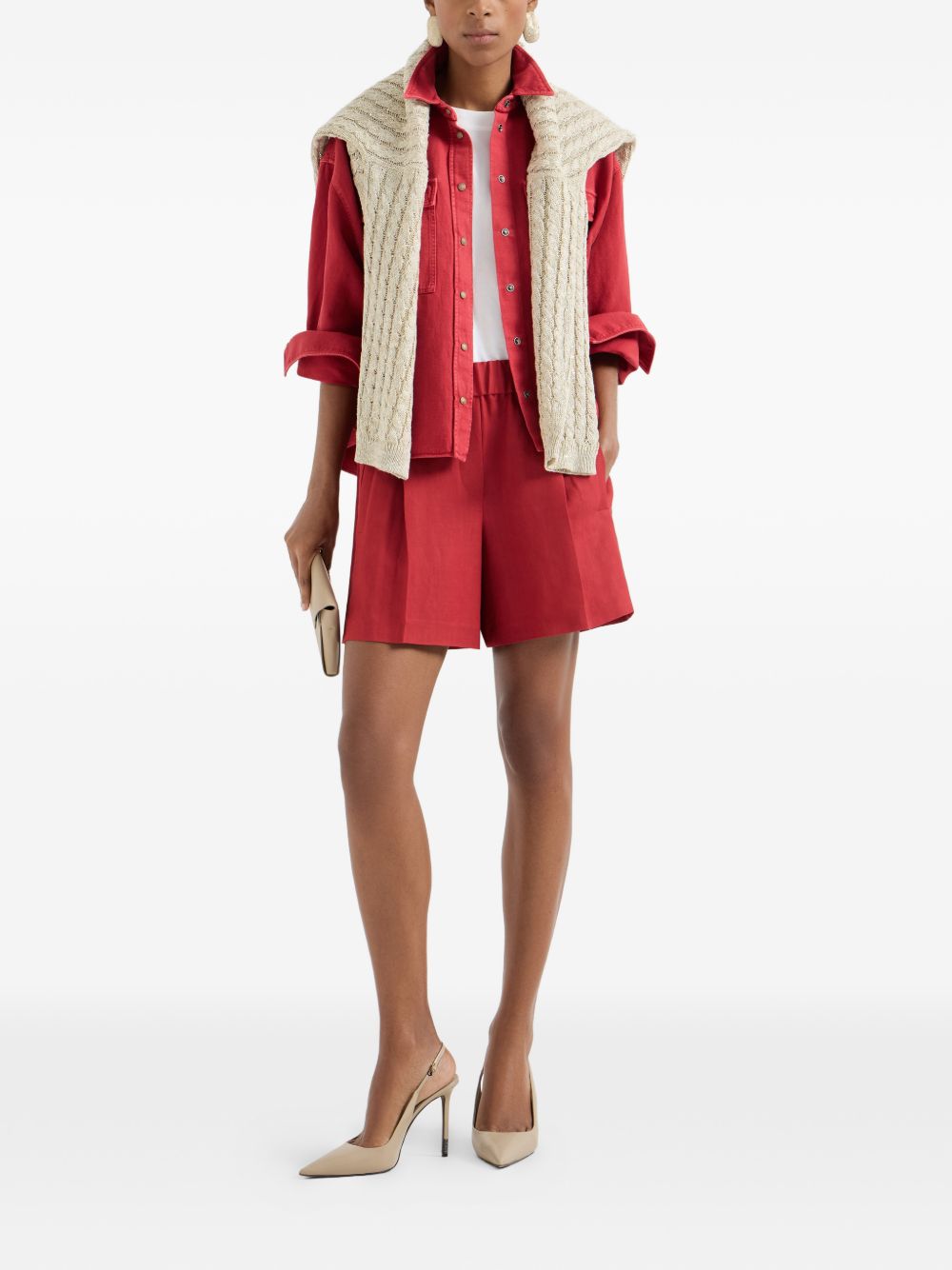 Brunello Cucinelli Women Cotton And Linen Blend Shirt
