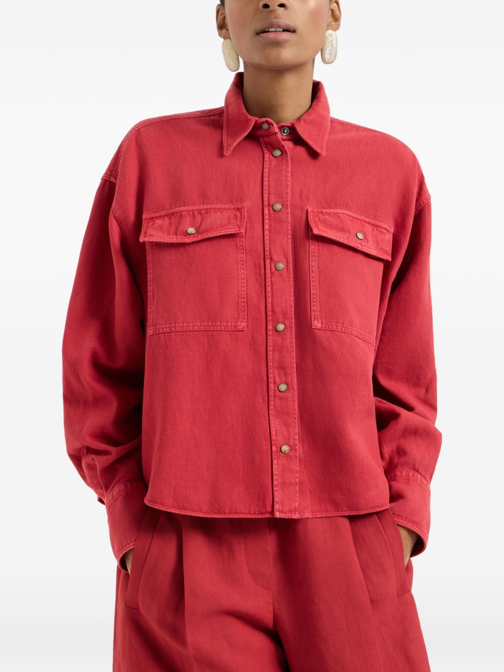 Brunello Cucinelli Women Cotton And Linen Blend Shirt