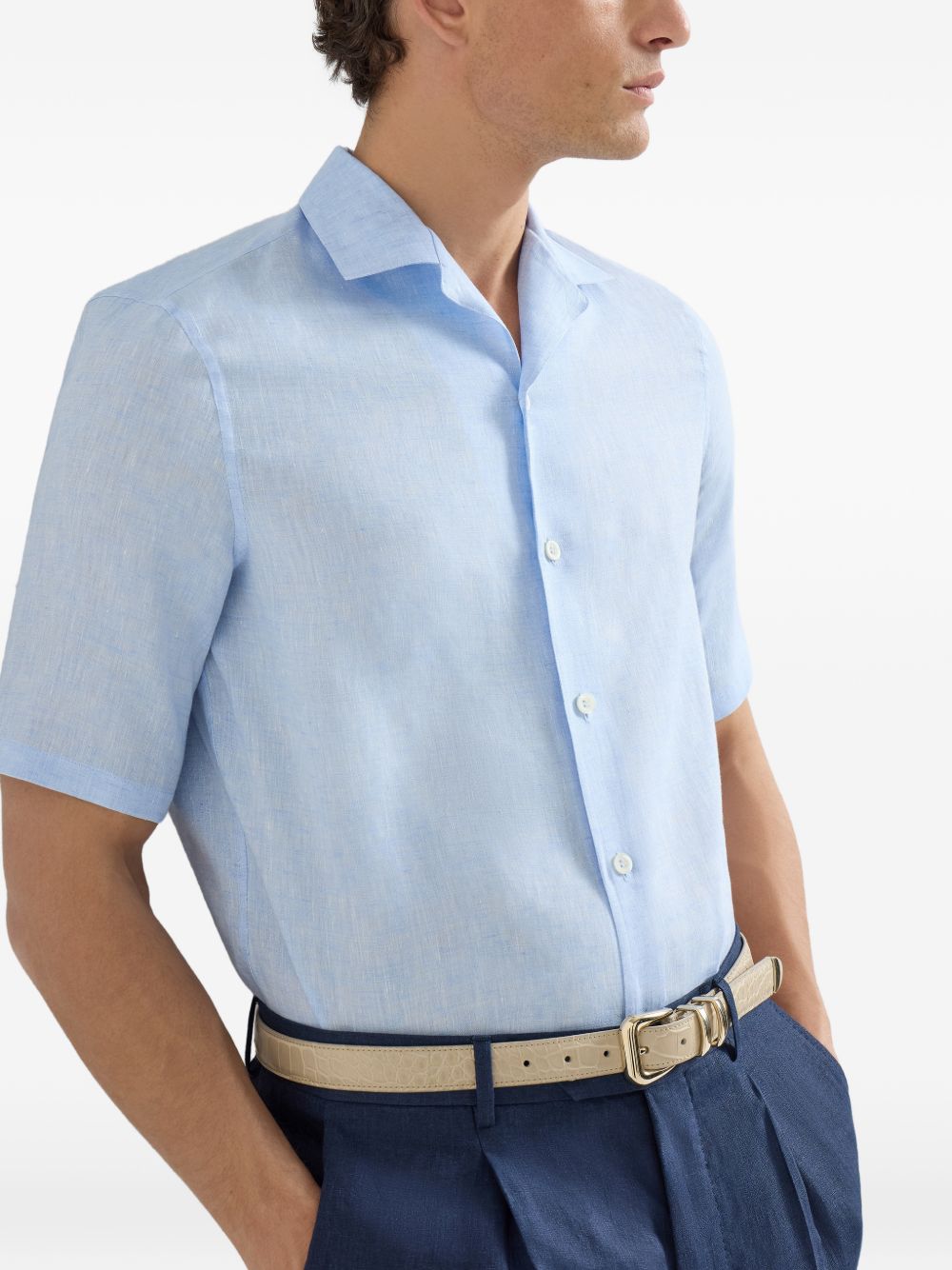 Brunello Cucinelli Men Linen Shirt