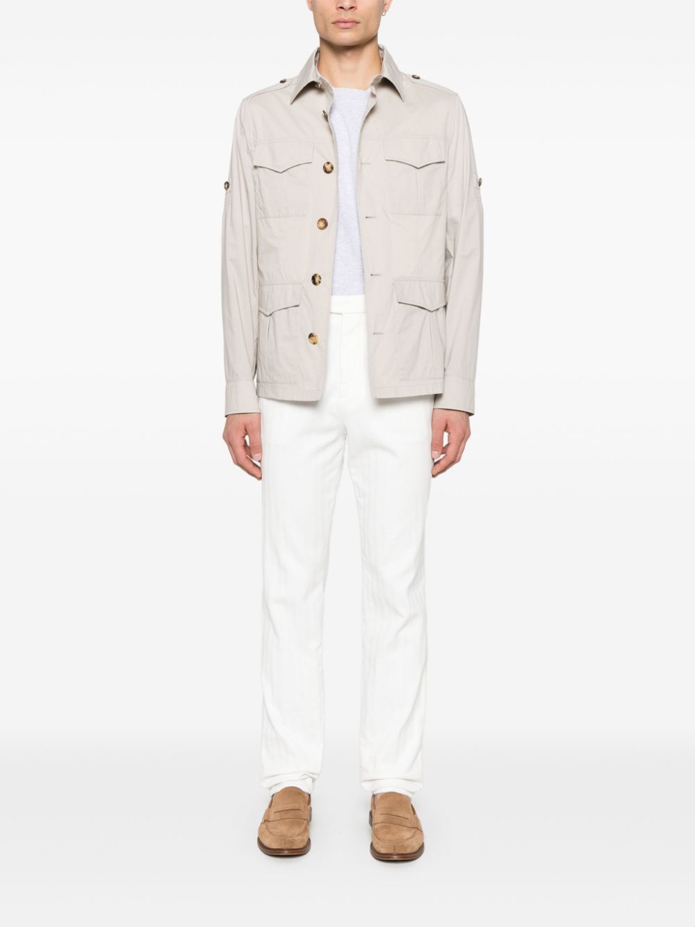 Brunello Cucinelli Men Cotton And Nylon Water-Resistant Jacket