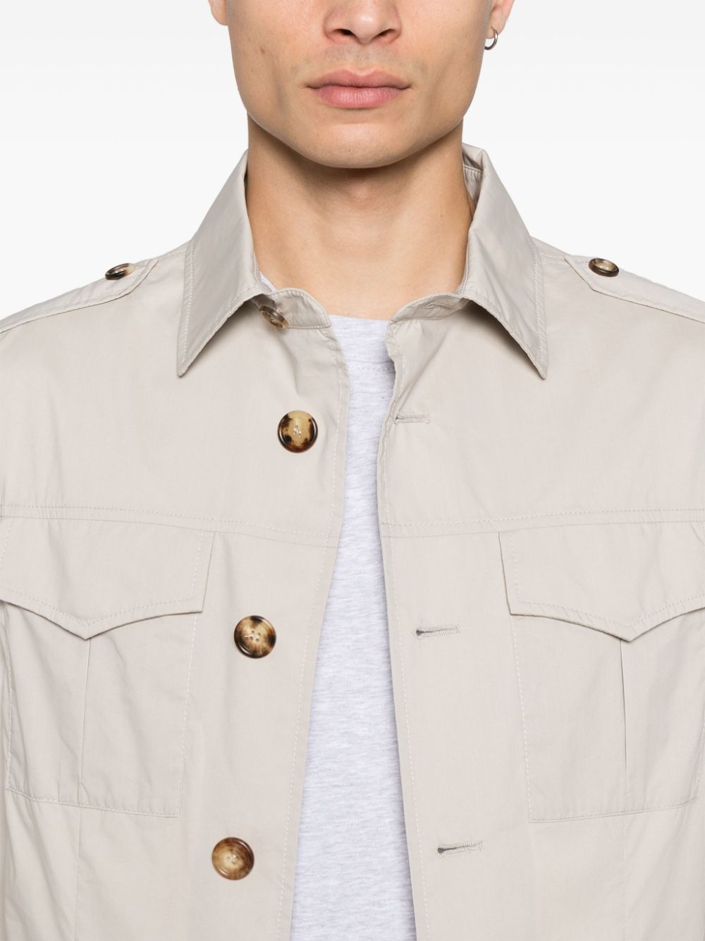 Brunello Cucinelli Men Cotton And Nylon Water-Resistant Jacket