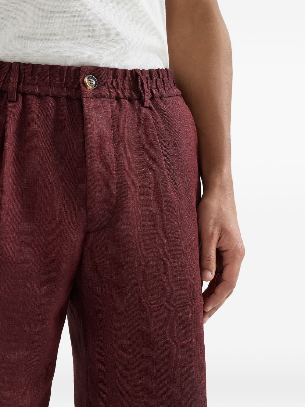 Brunello Cucinelli Men Linen Bermuda Shorts