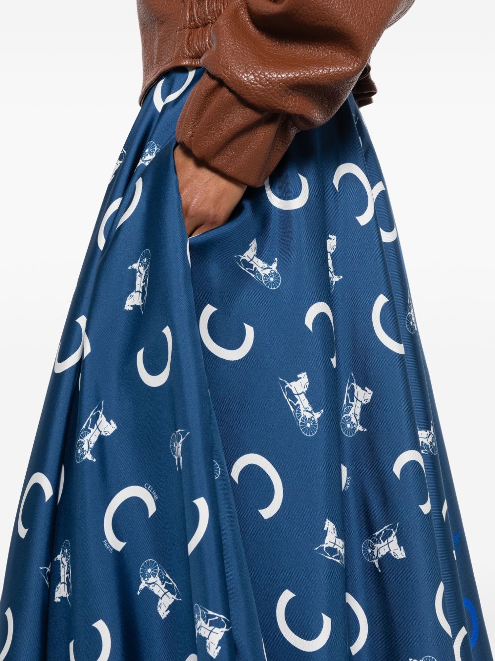 Celine Women Silk Long Skirt