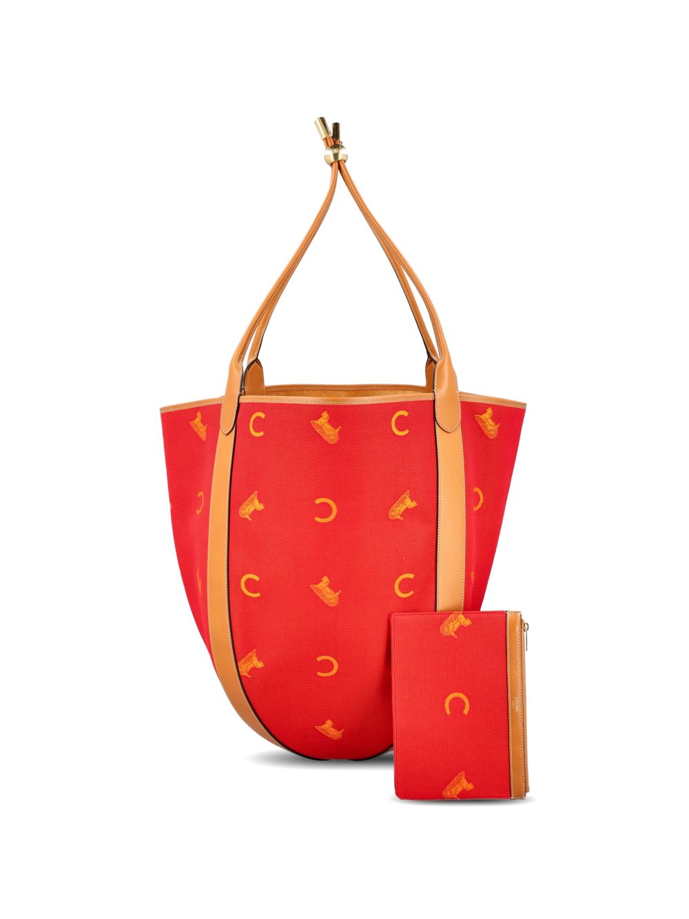 Celine Women Drop Large Jacquard Bucket Bag