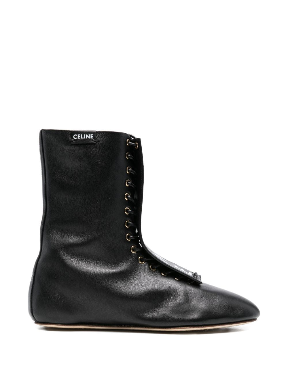 Celine Women Leather Lace-Up Boots