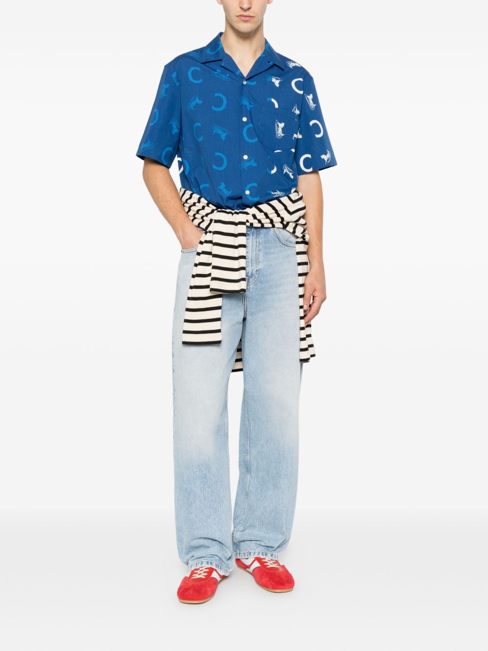 Celine Men Printed Bowling Shirt