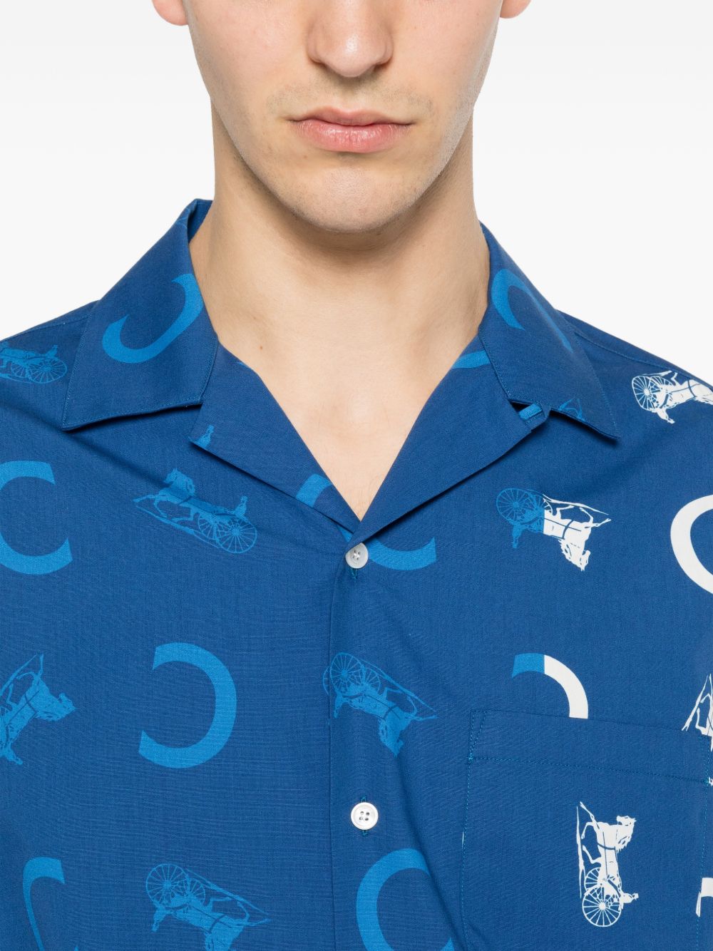 Celine Men Printed Bowling Shirt