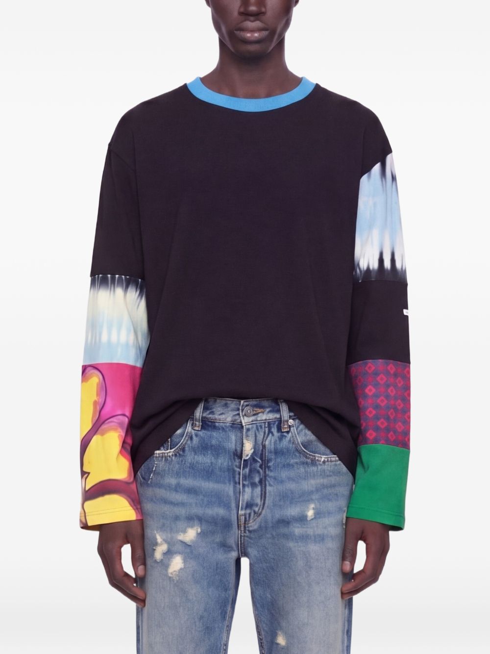 Celine Men Patchwork Cotton T-Shirt