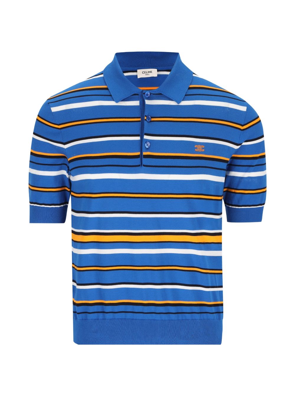 Celine Men Striped Cotton Polo Shirt