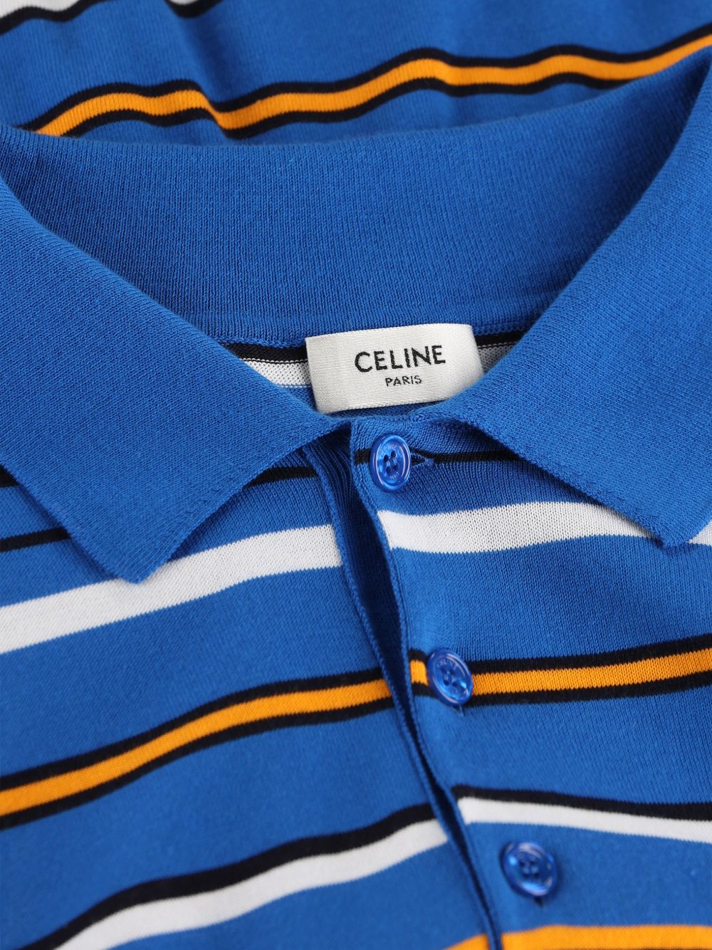 Celine Men Striped Cotton Polo Shirt
