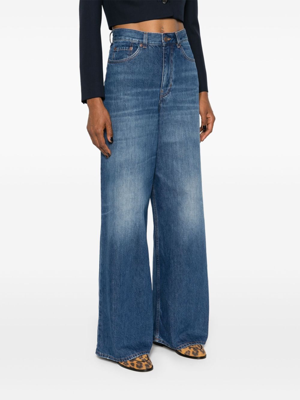 Chloé Women Cotton Wide-Leg Denim Jeans