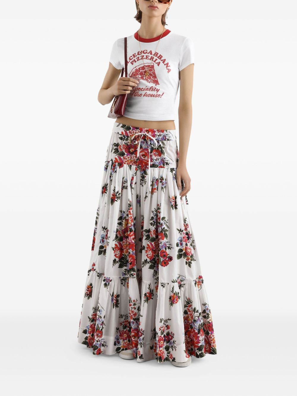 Dolce & Gabbana Women Flower Print Long Skirt
