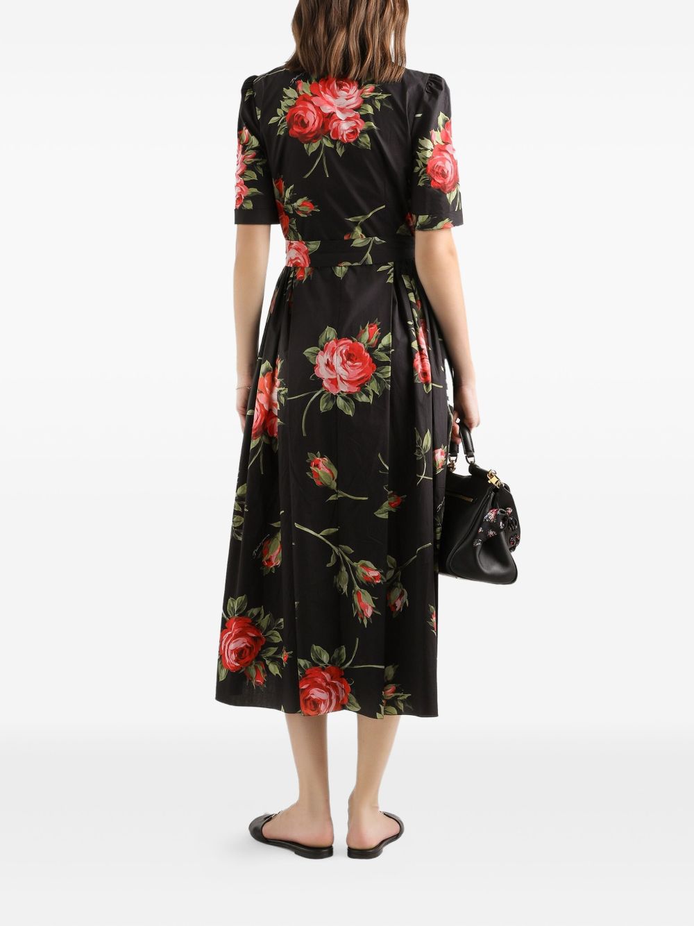 Dolce & Gabbana Women Roses Bouquet Print Midi Dress