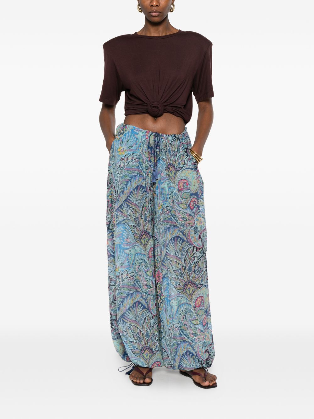 Etro Women Printed Wide-Leg Trousers