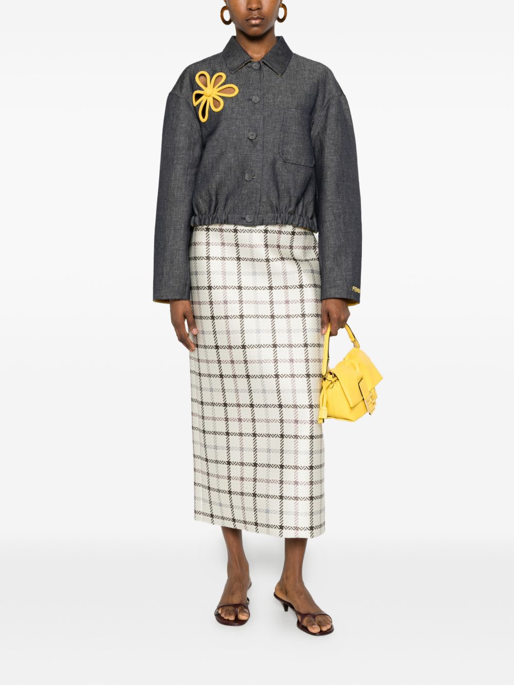 Fendi Women Embroidered Denim Jacket