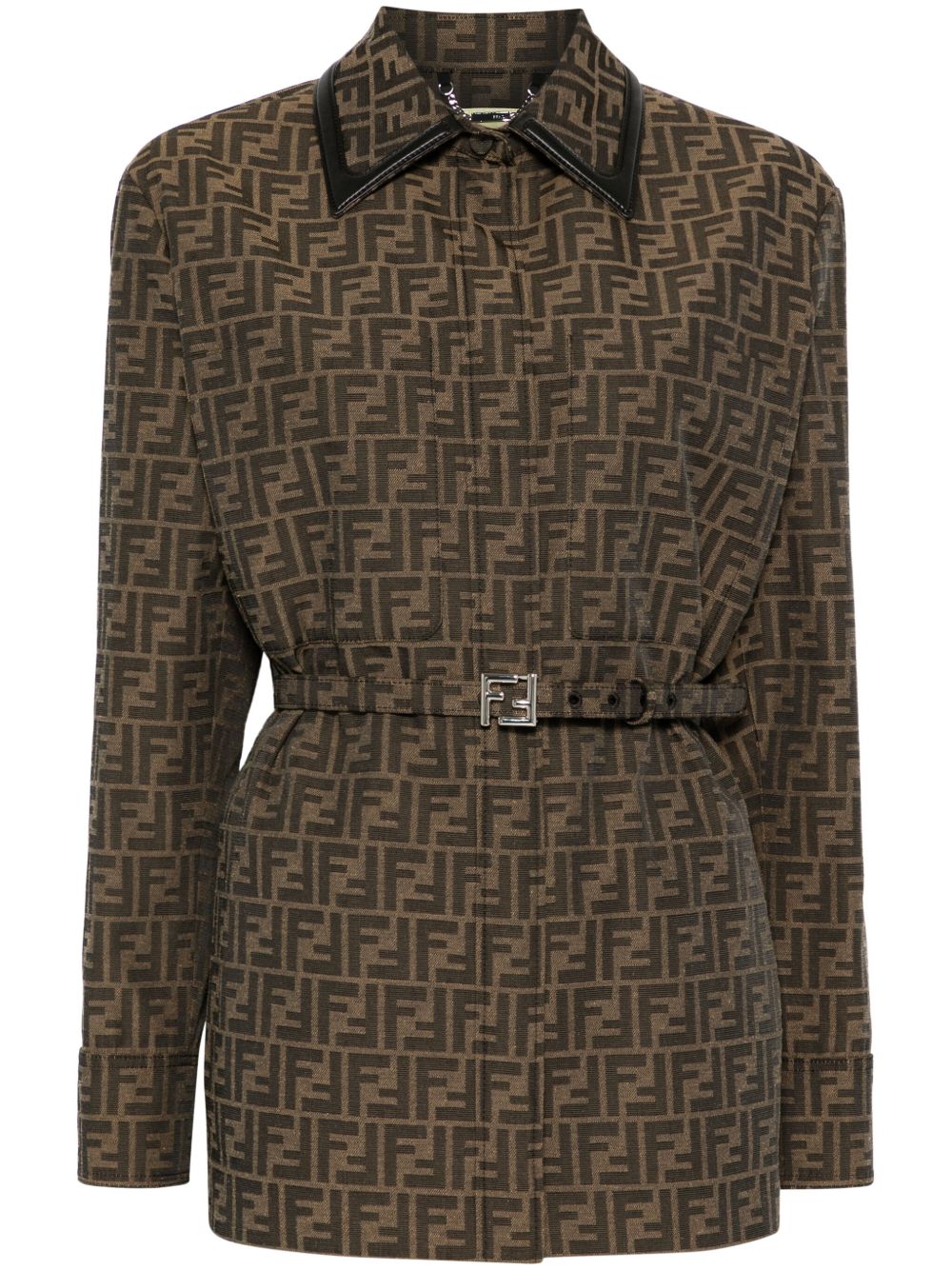 Fendi Women Canvas Single-Breasted Jacket