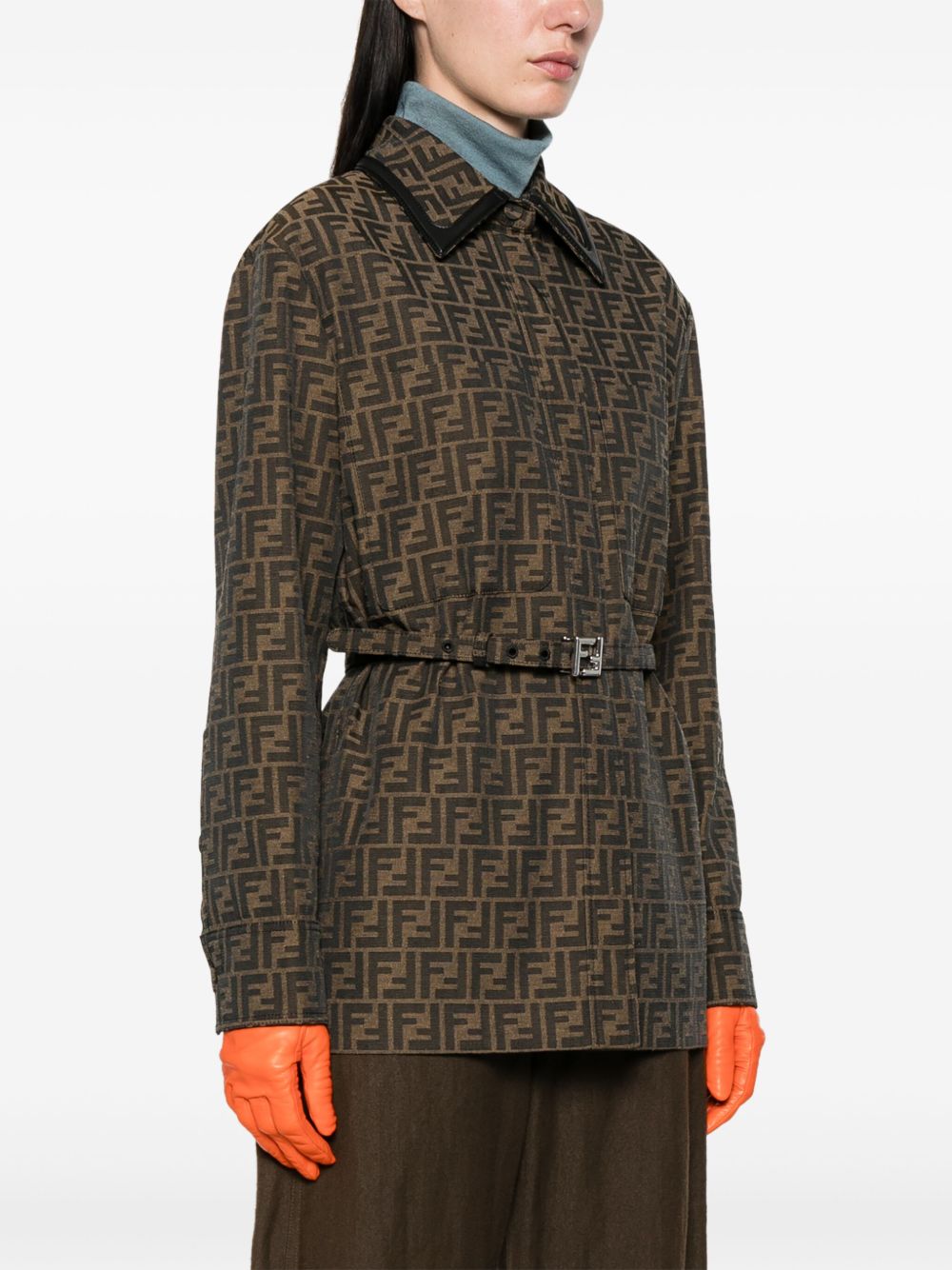 Fendi Women Canvas Single-Breasted Jacket