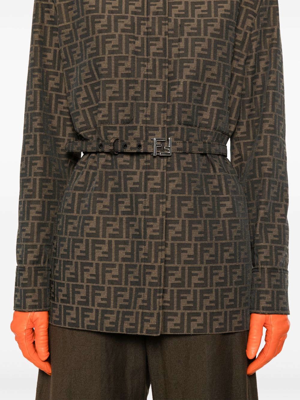 Fendi Women Canvas Single-Breasted Jacket