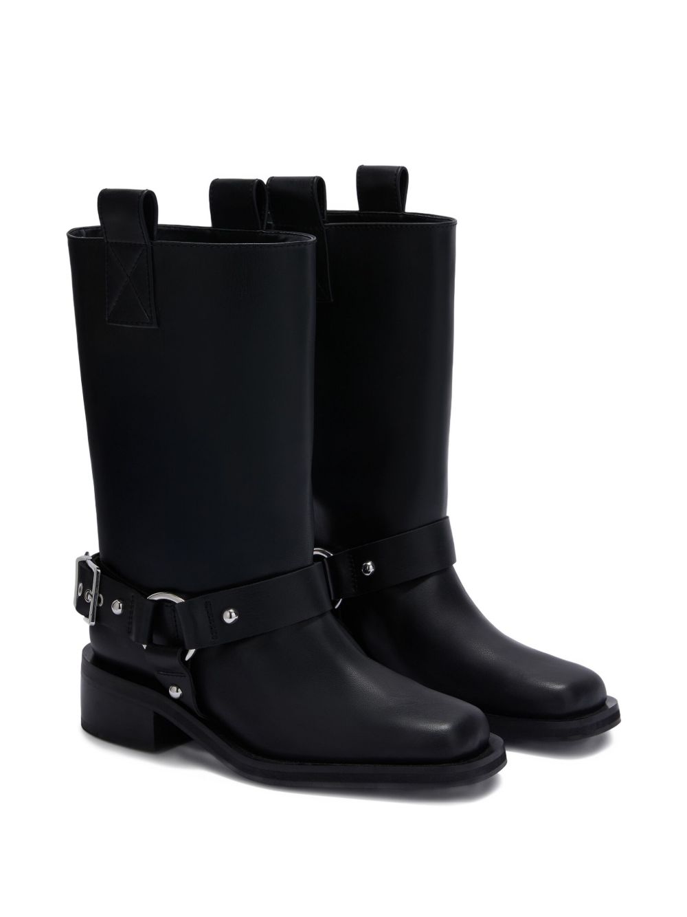 Ganni Women Recycled Leather Biker Boots
