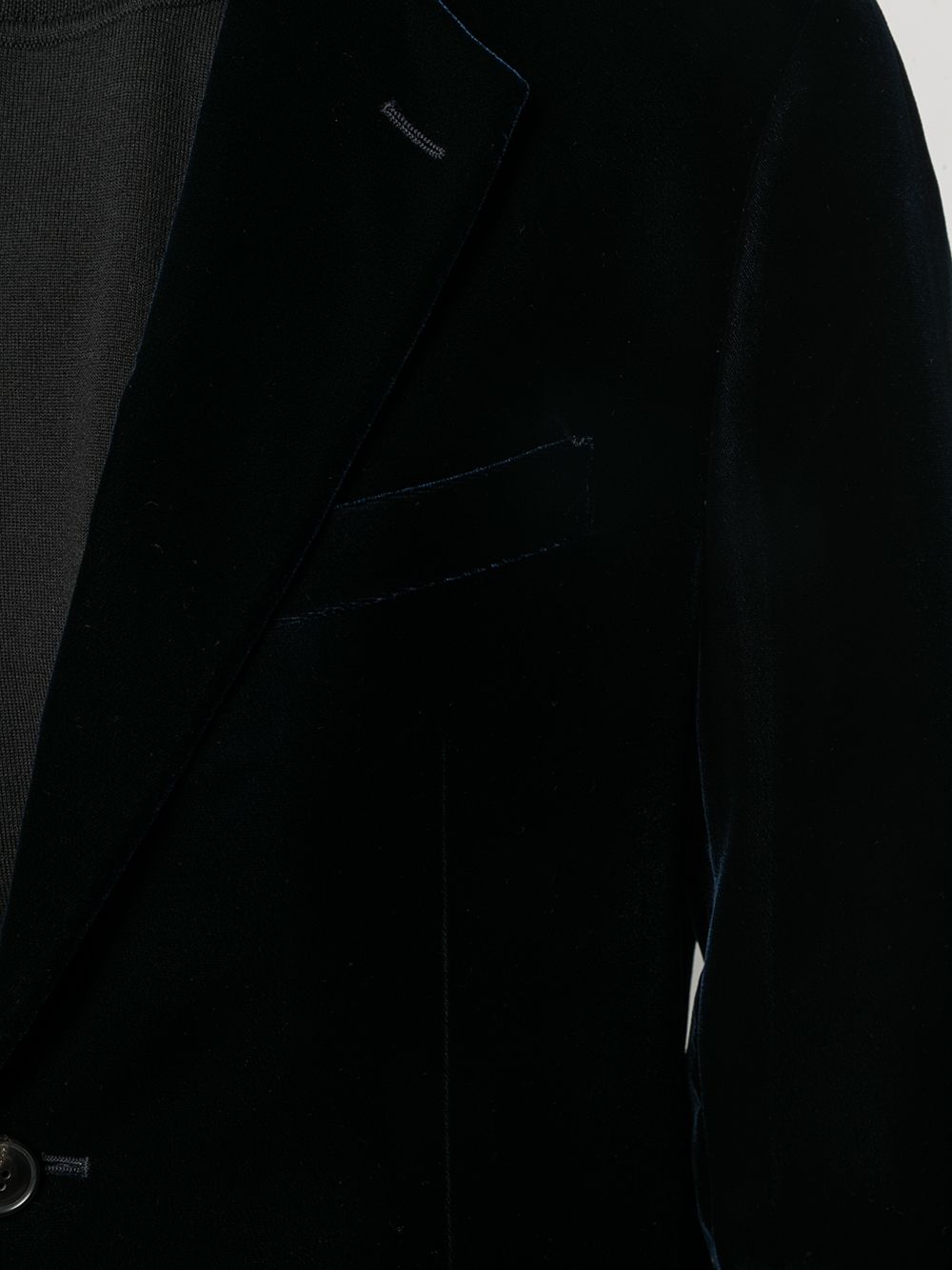 Giorgio Armani Men Velvet Single-Breasted Blazer Jacket