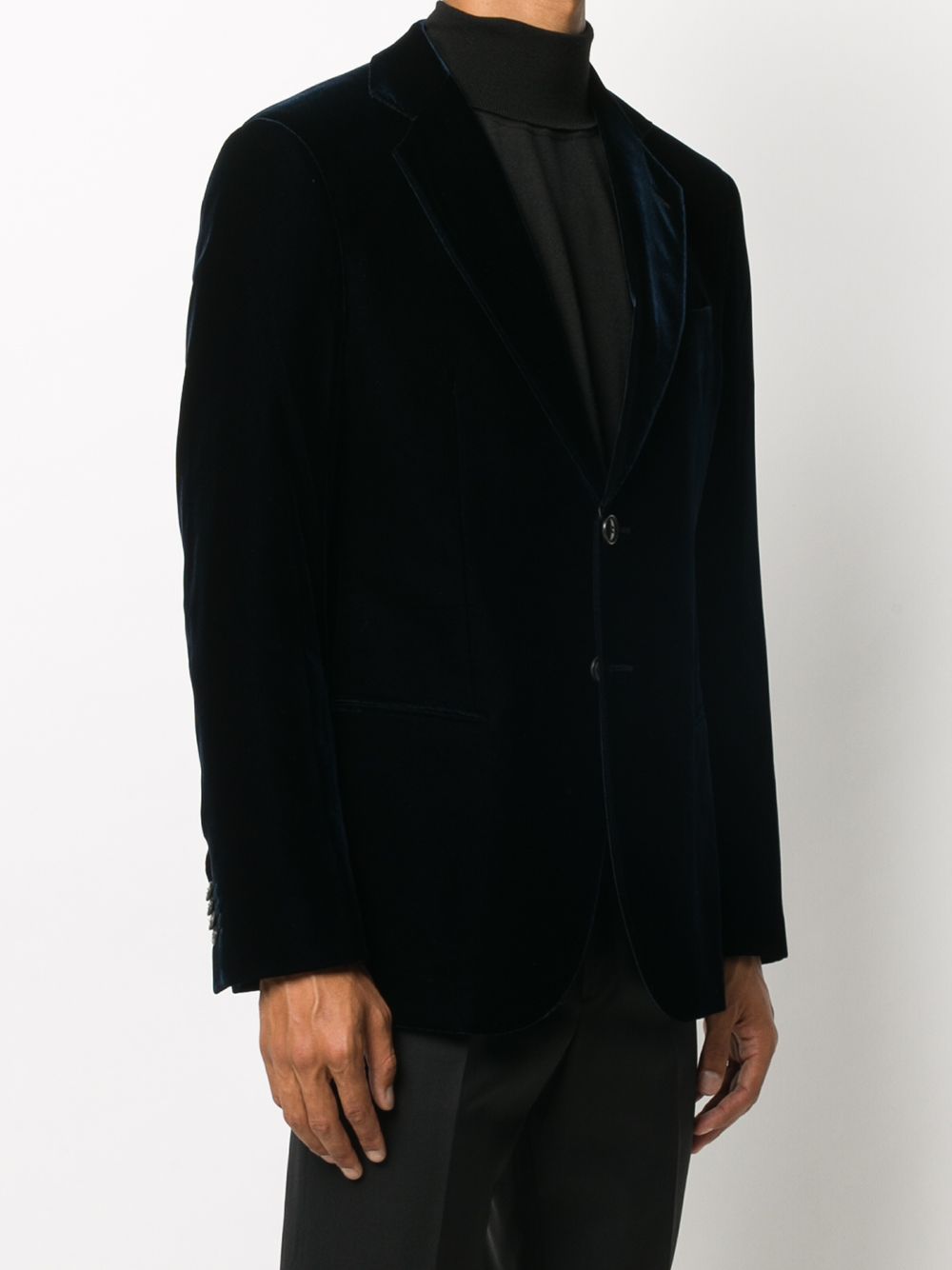Giorgio Armani Men Velvet Single-Breasted Blazer Jacket