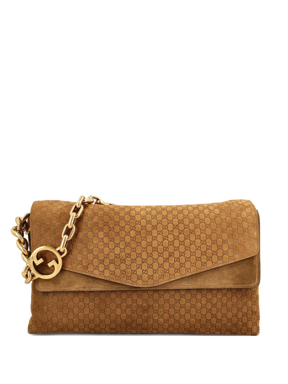 Gucci Women Gg Chain Suede Leather Shoulder Bag