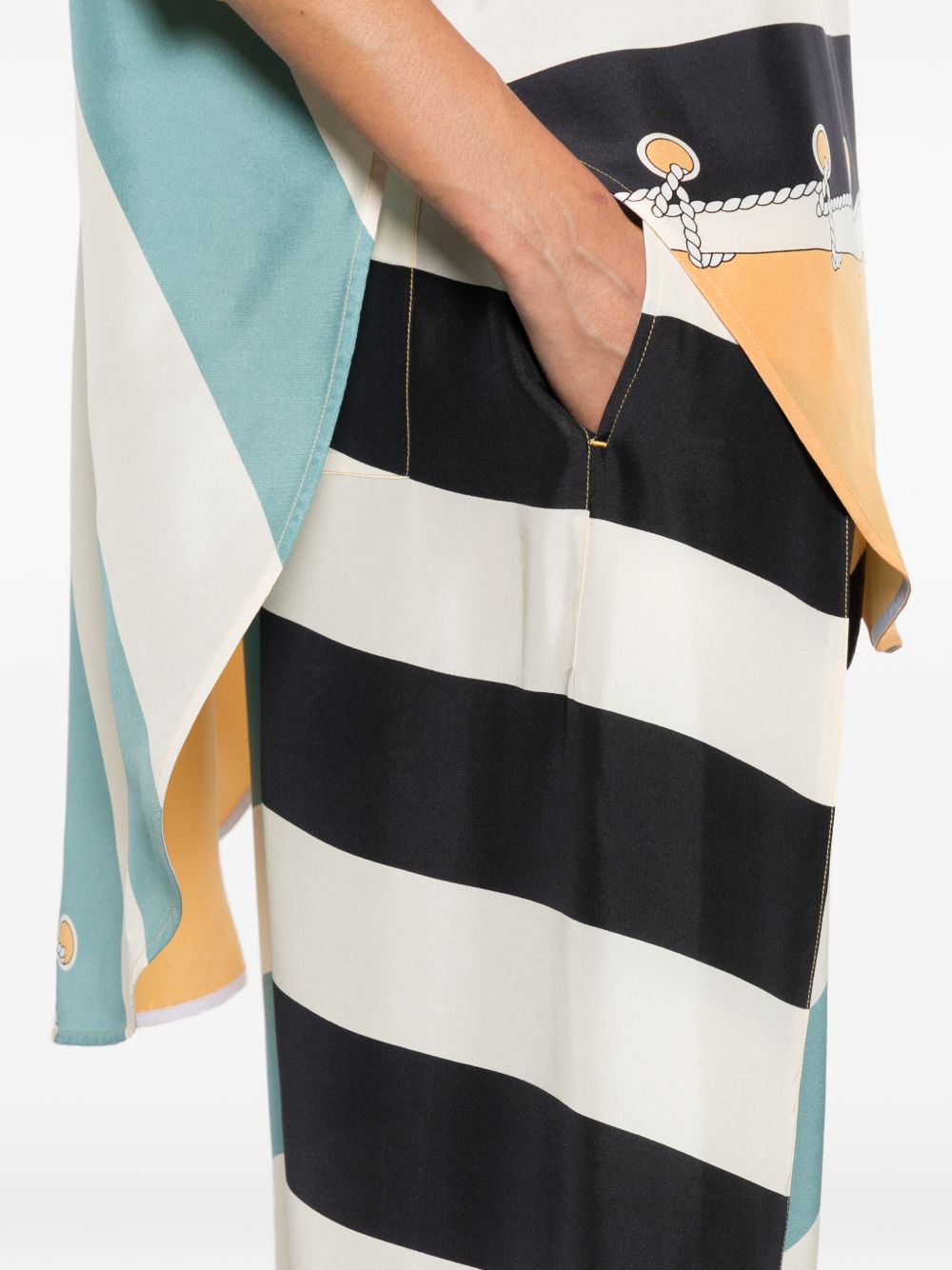 Loewe Women Printed Silk Trousers