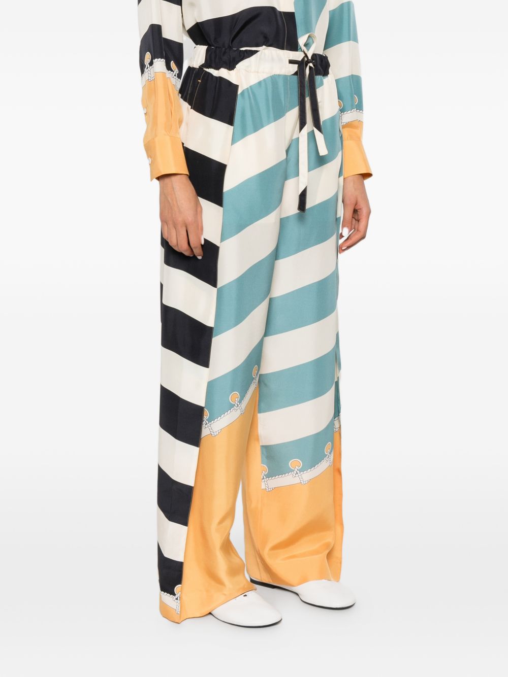 Loewe Women Printed Silk Trousers