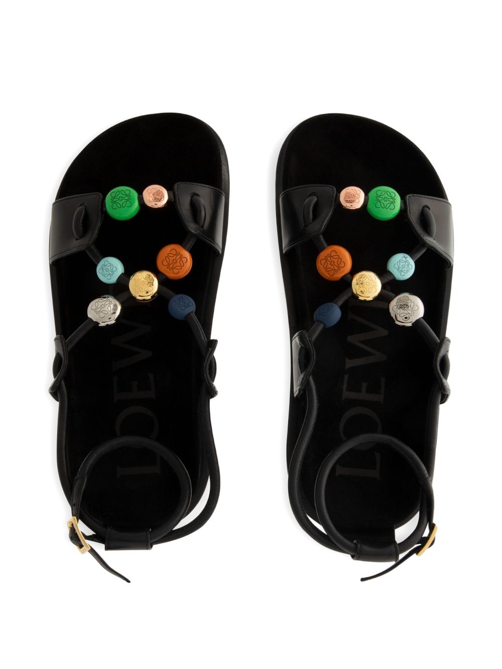Loewe Paula's Ibiza Women Pebble Fussbett  Leather Sandals