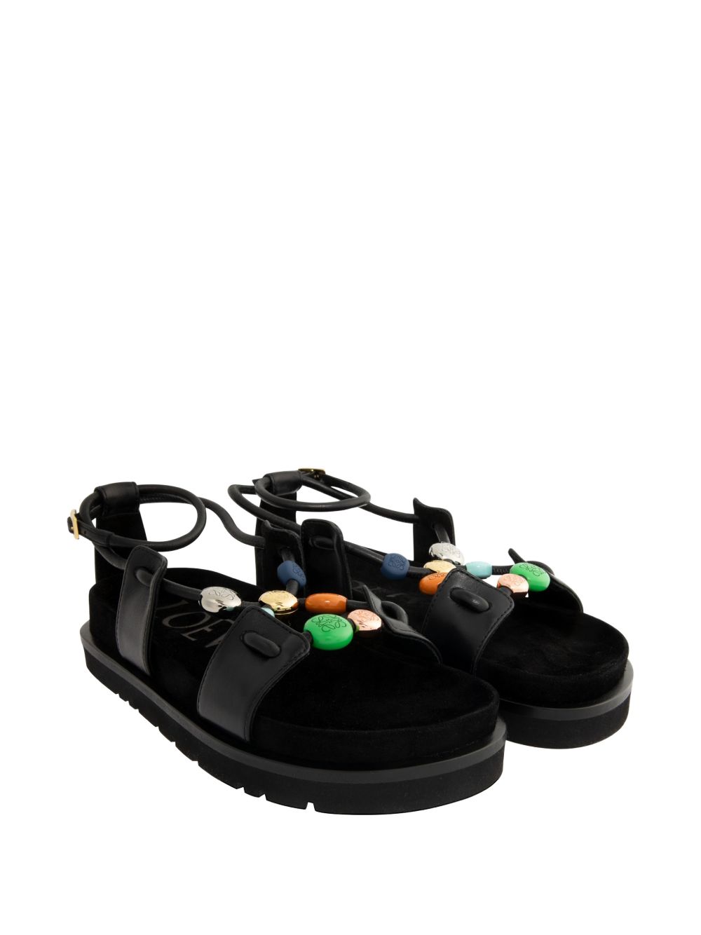 Loewe Paula's Ibiza Women Pebble Fussbett  Leather Sandals