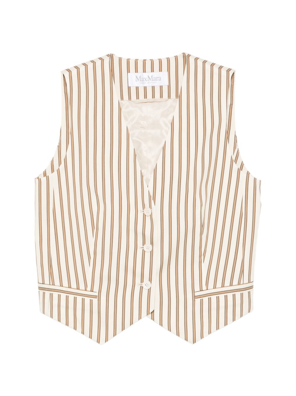 Max Mara Women Cotton And Silk Striped Vest