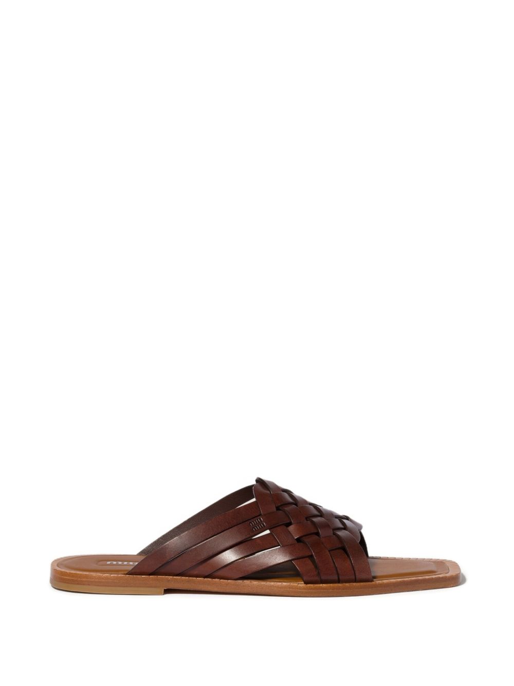Miu Miu Women Leather Flat Sandals