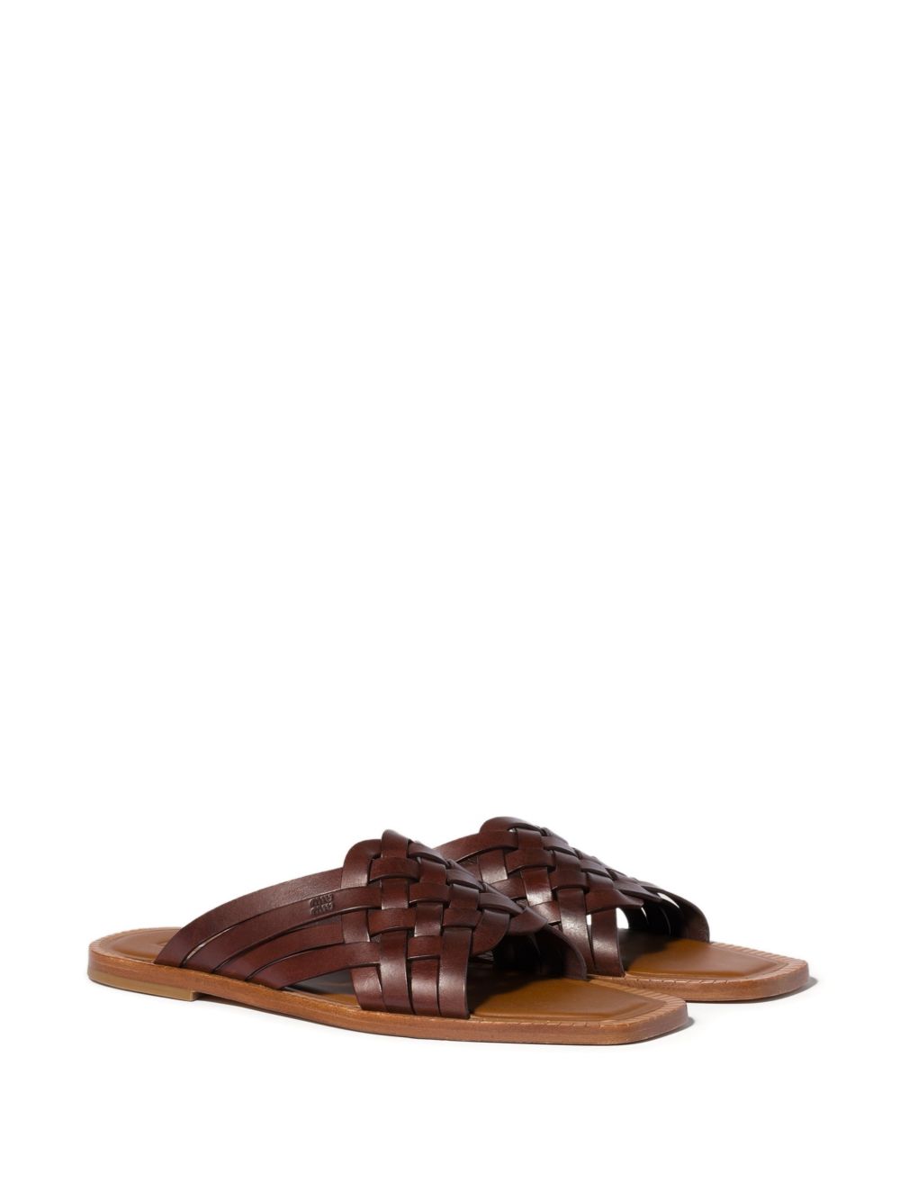 Miu Miu Women Leather Flat Sandals