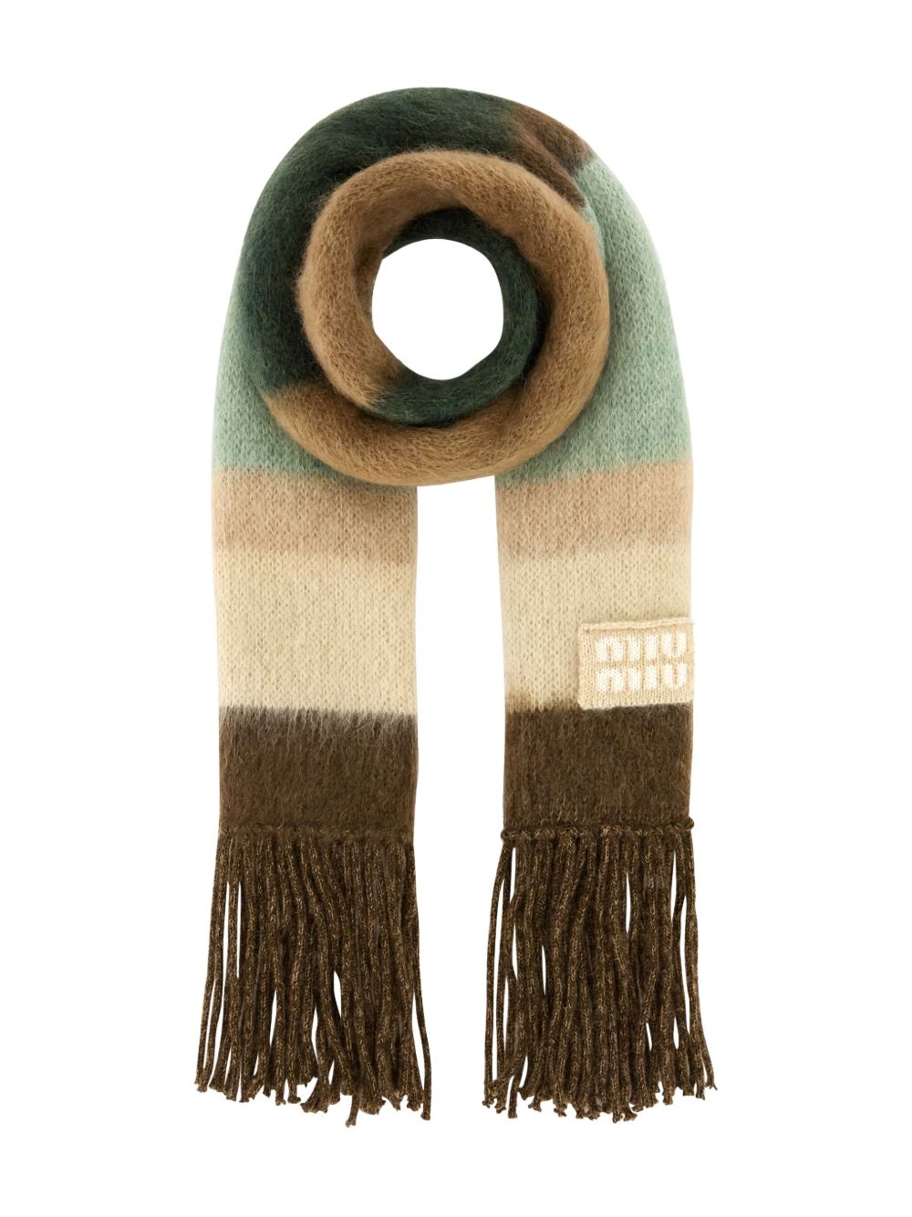 Miu Miu Women Mohair Wool Scarf With Fringes
