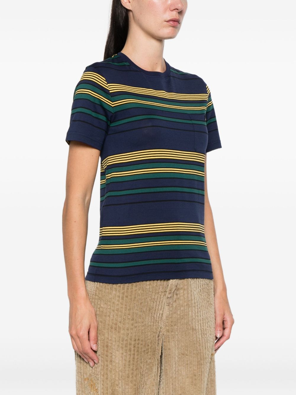 Miu Miu Women Striped Cotton T-Shirt