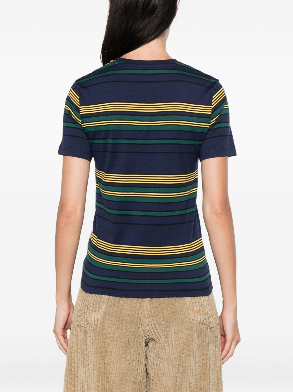 Miu Miu Women Striped Cotton T-Shirt