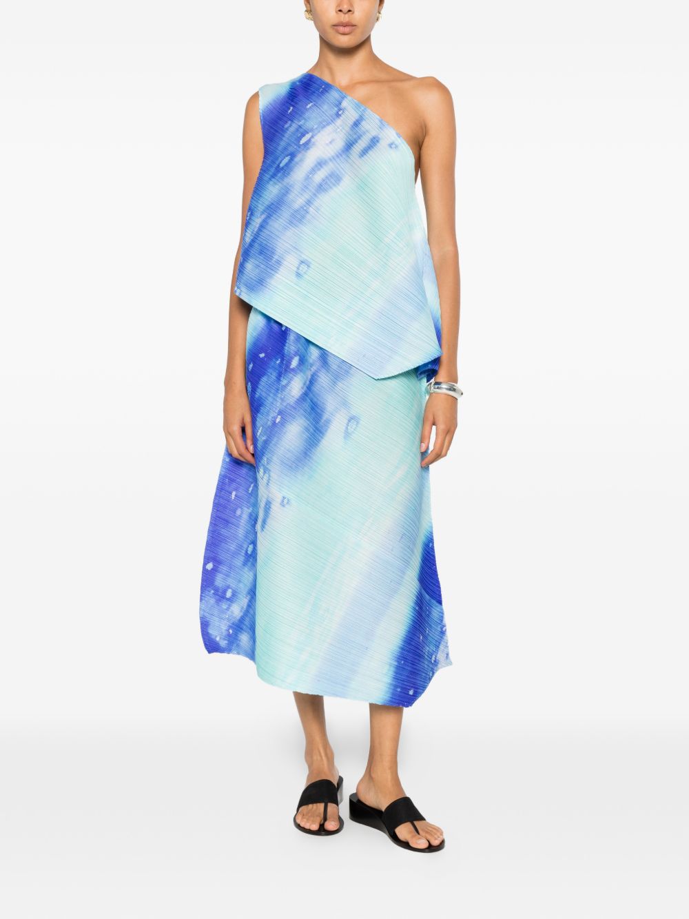 Pleats Please Issey Miyake Women Pleated Asymmetric Skirt