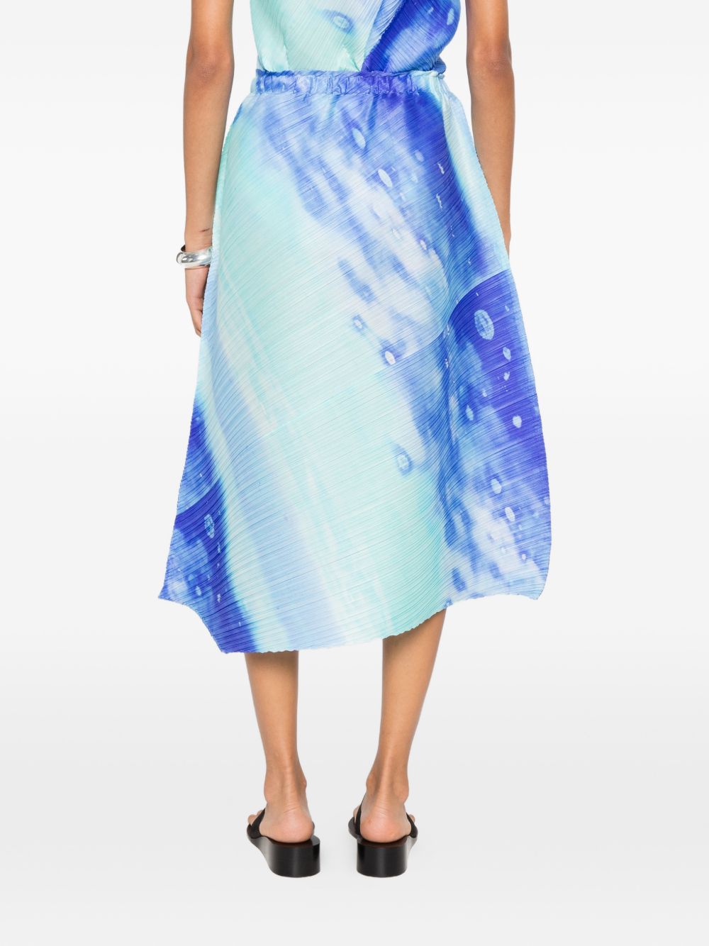 Pleats Please Issey Miyake Women Pleated Asymmetric Skirt