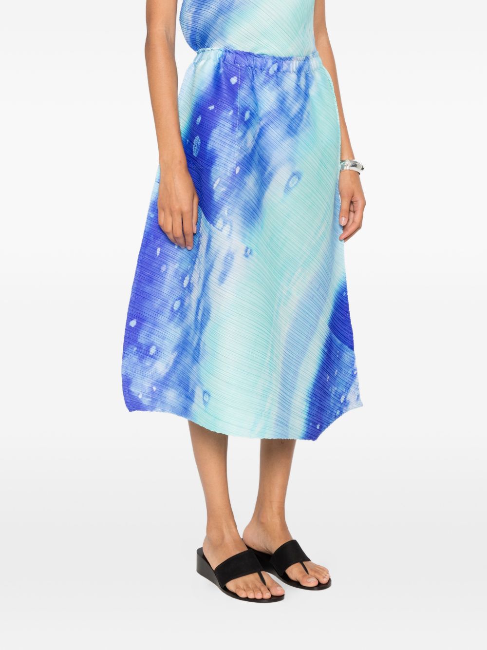 Pleats Please Issey Miyake Women Pleated Asymmetric Skirt