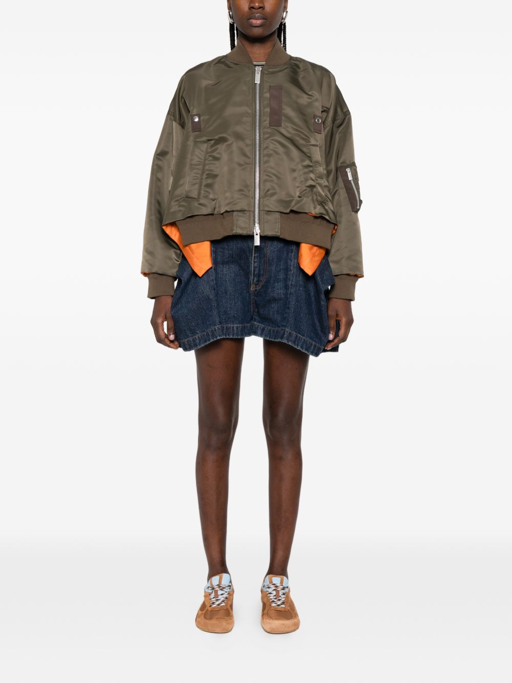 Sacai Women Nylon Bomber Jacket