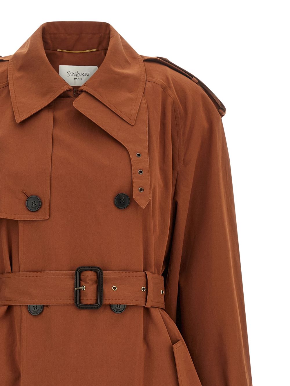 Saint Laurent Women Cotton And Silk Trench Coat