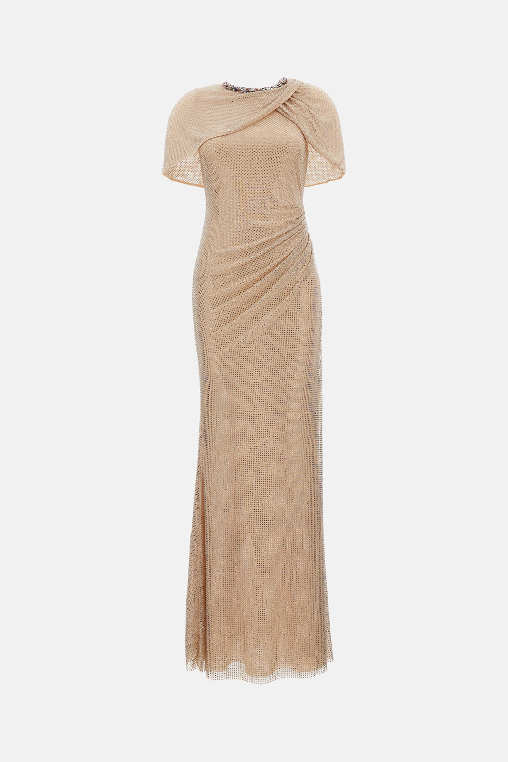 Self-Portrait Women Champagne Rhinestone Maxi Dress