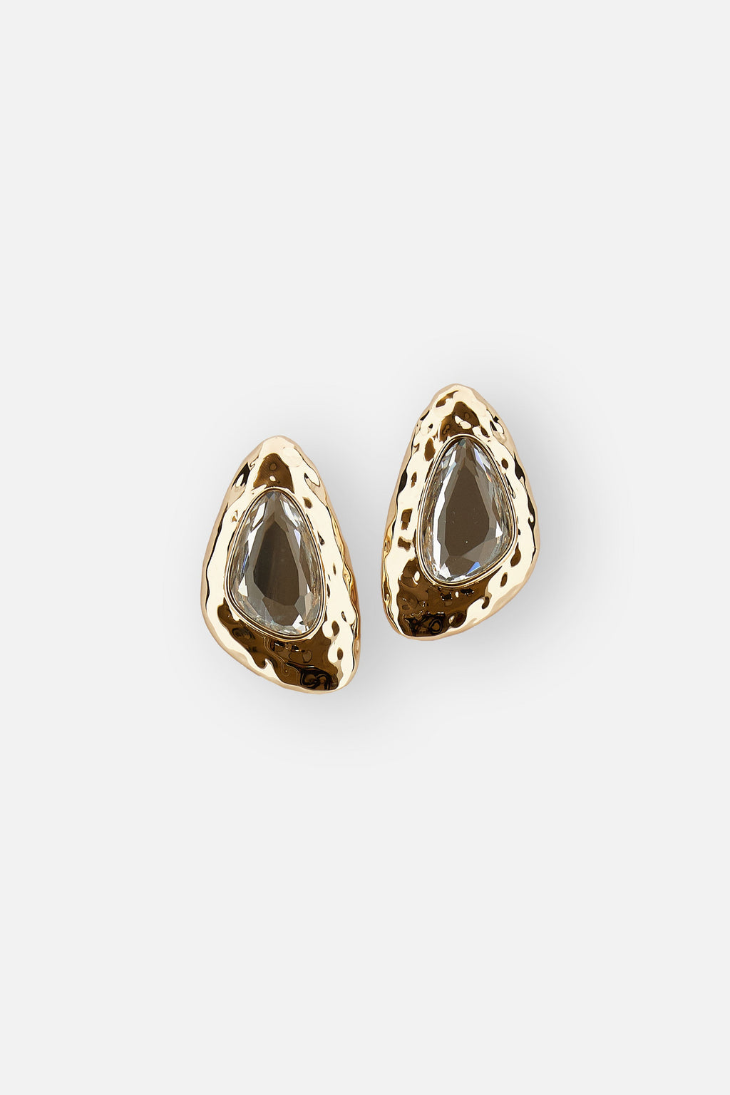 Self-Portrait Women Hammered Gold Crystal Earrings
