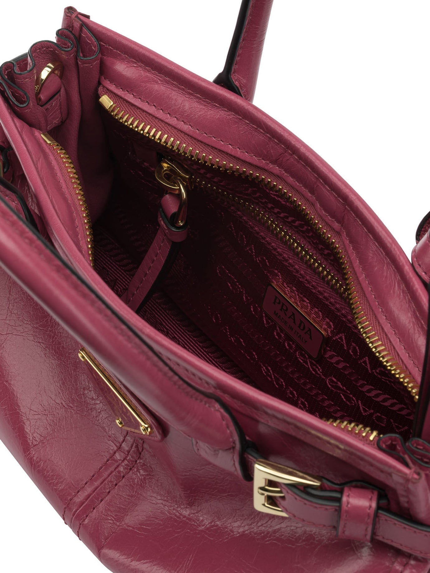 Prada Women Fuchsia Leather Mini Prada Bonnie Handbag